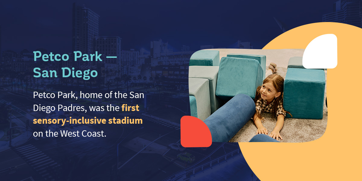 Petco Park, home of the San Diego Padres, was the first sensory-inclusive stadium on the West Coast.