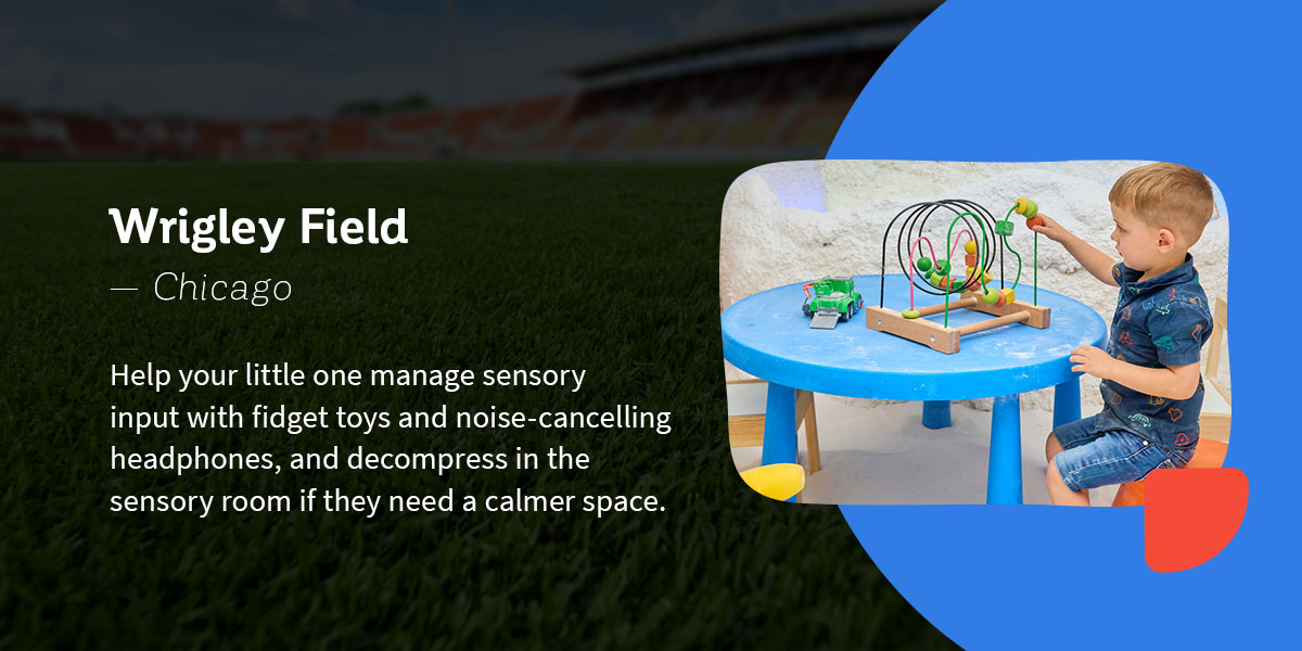 Help your little one manage sensory input with fidget toys and noise-cancelling headphones, and decompress in the sensory room if they need a calmer space.